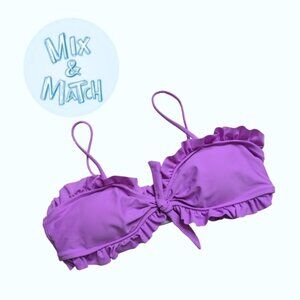 Beachsissi Large Ruffled Bandeau Bikini Top With Straps NWT